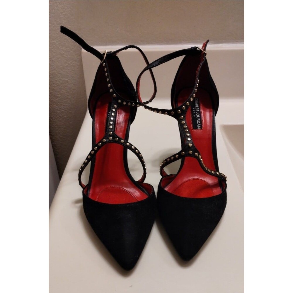 Charles Jourdan Studded Strap Heels